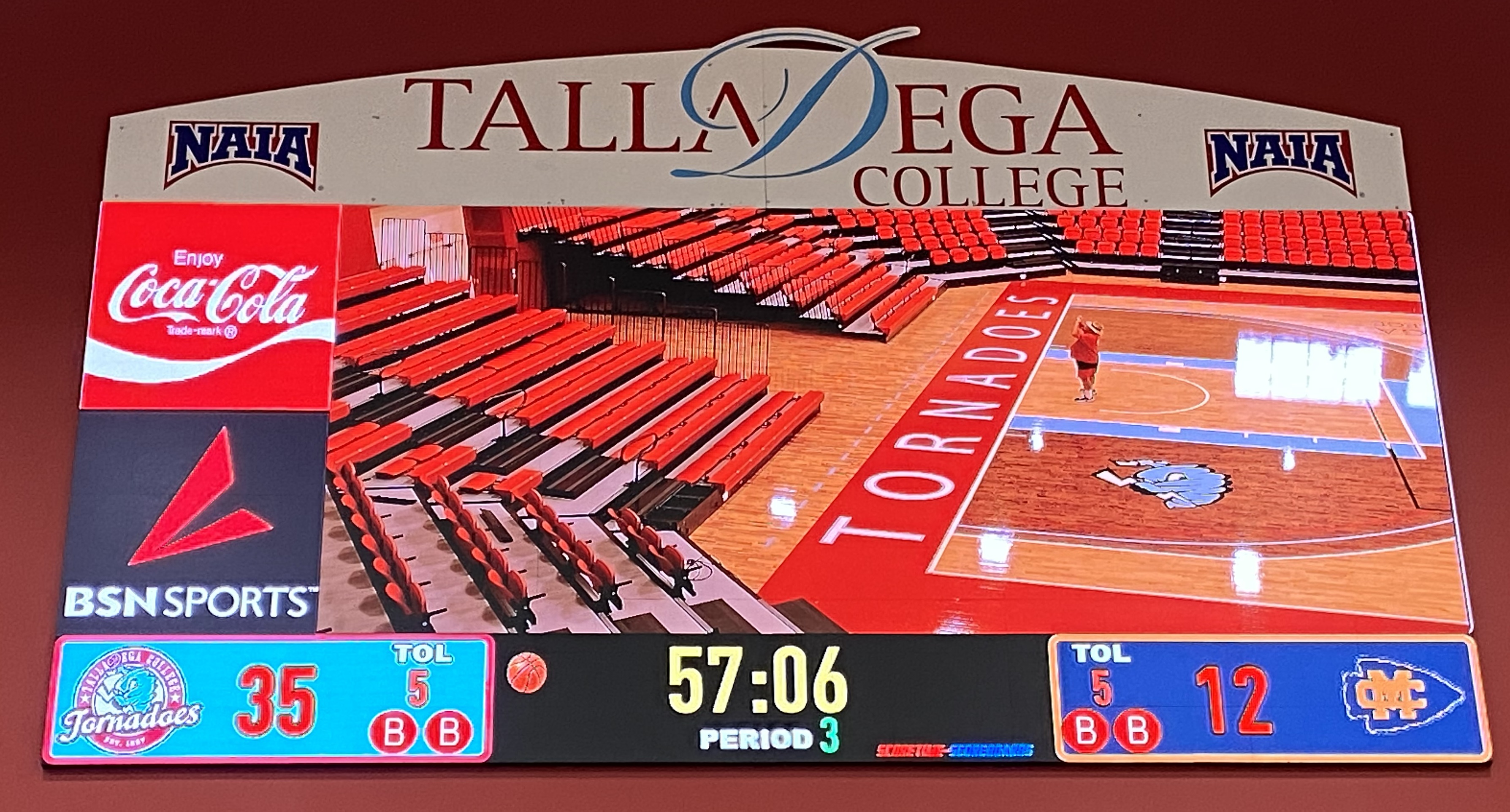 Talladega College scoreboard layout